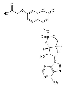 [7-(carboxymethoxy)coumarin-4-yl]methyl ester of cAMP结构式