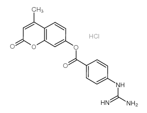 4-METHYLUMBELLIFERYL-P-GUANIDINOBENZOATE HYDROCHLORIDE structure