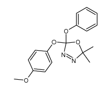 2-(p-methoxyphenoxy)-2-phenoxy-5,5-dimethyl-Δ3-1,3,4-oxadiazoline结构式