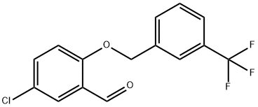 5-氯-2-[3-(三氟甲基)苄基]氧基-苯甲醛结构式