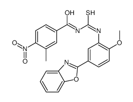 Benzamide, N-[[[5-(2-benzoxazolyl)-2-methoxyphenyl]amino]thioxomethyl]-3-methyl-4-nitro- (9CI) picture