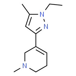 Pyridine, 3-(1-ethyl-5-methyl-1H-pyrazol-3-yl)-1,2,5,6-tetrahydro-1-methyl- (9CI) structure