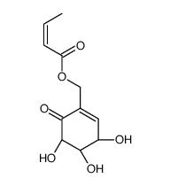 2-crotonyloxymethyl-(4R,5R,6R)-4,5,6-trihydroxycyclohex- 2-enone Structure