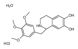 (1S)-1-[(3,4,5-trimethoxyphenyl)methyl]-1,2,3,4-tetrahydroisoquinoline-6,7-diol,hydrate,hydrochloride Structure