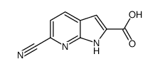 1H-Pyrrolo[2,3-b]pyridine-2-carboxylic acid, 6-cyano-结构式