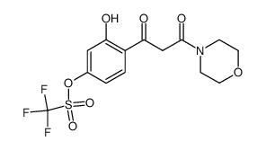 trifluoromethanesulfonic acid 3-hydroxy-4-(3-morpholin-4-yl-3-oxopropionyl)phenyl ester结构式