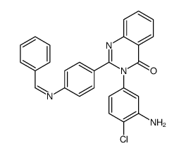 3-(3-amino-4-chlorophenyl)-2-[4-(benzylideneamino)phenyl]quinazolin-4-one Structure