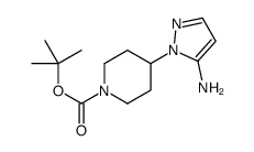 4-(5-氨基-1H-吡唑-1-基)哌啶-1-甲酸叔丁酯结构式