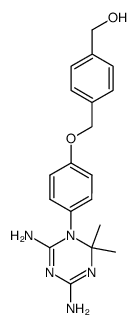 {4-[4-(4,6-Diamino-2,2-dimethyl-2H-[1,3,5]triazin-1-yl)-phenoxymethyl]-phenyl}-methanol Structure