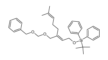 ((E)-3-Benzyloxymethoxymethyl-7-methyl-octa-2,6-dienyloxy)-tert-butyl-diphenyl-silane结构式