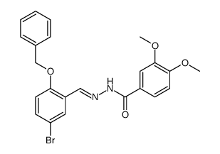 Benzoic acid, 3,4-dimethoxy-, 2-[[5-bromo-2-(phenylmethoxy)phenyl]methylene]hydrazide Structure