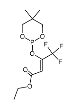 2-<2-(ethoxycarbonyl)-1-(trifluoromethyl)vinyloxy>-5,5-dimethyl-1,3,2-dioxaphosphorinane结构式