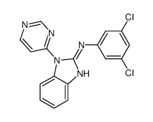 N-(3,5-dichlorophenyl)-1-pyrimidin-4-ylbenzimidazol-2-amine结构式