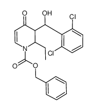 benzyl 3-((2,6-dichlorophenyl)(hydroxy)methyl)-2-ethyl-4-oxo-3,4-dihydropyridine-1(2H)-carboxylate结构式