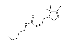 2-[2-(2,2,3-trimethyl-3-cyclopenten-1-yl)ethylidene]-1-pentyl acetate structure