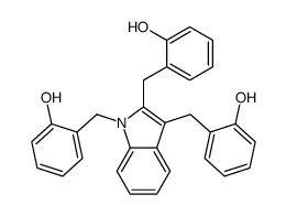 2-[[1,2-bis[(2-hydroxyphenyl)methyl]indol-3-yl]methyl]phenol Structure