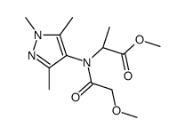 methyl (2S)-2-[(2-methoxyacetyl)-(1,3,5-trimethylpyrazol-4-yl)amino]propanoate结构式