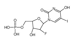 [(2R,3S,5R)-4-fluoro-3-hydroxy-5-(5-iodo-2,4-dioxopyrimidin-1-yl)oxolan-2-yl]methyl dihydrogen phosphate结构式