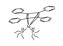 bis(triethylphosphine)(η4-tetraphenylcyclobutadiene)nickel(0) Structure