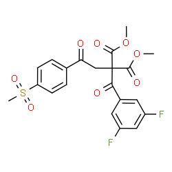 dimethyl 2-(3,5-difluorobenzoyl)-2-{2-[4-(methylsulfonyl)phenyl]-2-oxoethyl}malonate结构式