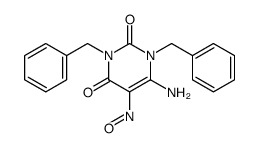 6-amino-1,3-dibenzyl-5-nitrosopyrimidine-2,4-dione结构式