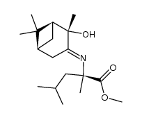 methyl 2-((E)-((1S,2S,5S)-2-hydroxy-2,6,6-trimethylbicyclo[3.1.1]heptan-3-ylidene)amino)-2,4-dimethylpentanoate结构式