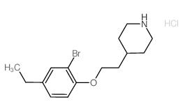 2-Bromo-4-ethylphenyl 2-(4-piperidinyl)ethyl-ether hydrochloride Structure