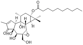 6α,7α-Epoxy-5β-hydroxy-12-deoxyphorbol 13-decanoate结构式