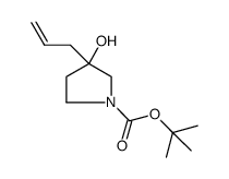 叔-丁基 3-烯丙基-3-羟基吡咯烷-1-甲酸基酯结构式