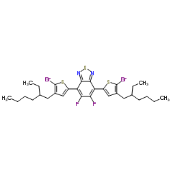 4,7-Bis(5-bromo-4-(2-ethylhexyl)thiophen-2-yl)-5,6-difluorobenzo[c][1,2,5]thiadiazole structure