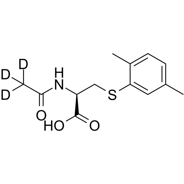 N-乙酰基-S-(2,5-二甲基苯)-L-半胱氨酸-D3结构式