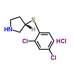 (S)-3-(2,4-Dichloro-phenylsulfanyl)-pyrrolidine hydrochloride结构式