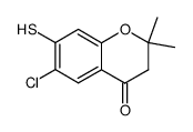 6-chloro-7-mercapto-2,2-dimethylchroman-4-one结构式