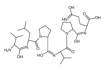 (2S)-5-amino-2-[[(2S)-1-[(2S)-2-[[(2S)-1-[(2S)-2-[[(2S)-2-amino-3-methylbutanoyl]amino]-4-methylpentanoyl]pyrrolidine-2-carbonyl]amino]-3-methylbutanoyl]pyrrolidine-2-carbonyl]amino]-5-oxopentanoic acid Structure