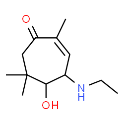 2-Cyclohepten-1-one, 4-(ethylamino)-5-hydroxy-2,6,6-trimethyl- (9CI) Structure