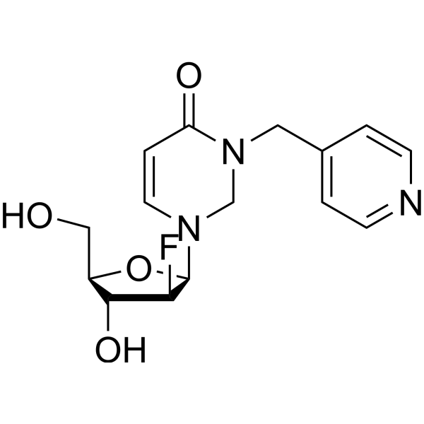 2’-Deoxy-2’-fluoro-N3-[(pyrid-4-yl)methyl]-beta-D-arabinouridine结构式