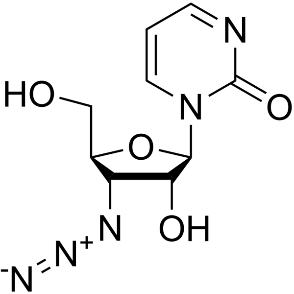 3’-Azido-3’-deoxy-4-deoxyuridine Structure