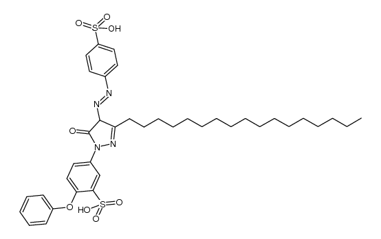 (E)-5-(3-heptadecyl-5-oxo-4-((4-sulfophenyl)diazenyl)-4,5-dihydro-1H-pyrazol-1-yl)-2-phenoxybenzenesulfonic acid结构式