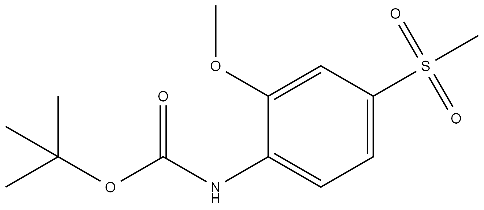 tert-butyl (2-methoxy-4-(methylsulfonyl)phenyl)carbamate* Structure