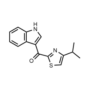 (1H-吲哚-3-基)(4-异丙基噻唑-2-基)甲酮结构式