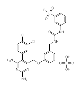 3-[[3-[[2,6-diamino-5-(3,4-dichlorophenyl)pyrimidin-4-yl]methoxy]phenyl]methylcarbamoylamino]benzenesulfonyl fluoride; sulfuric acid picture