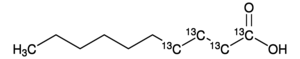 Decanoic acid-1,2,3,4-13C4结构式