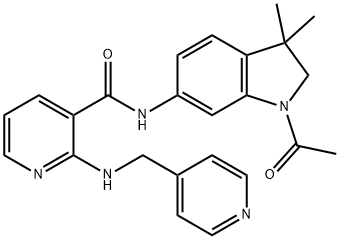 N-(1-Acetyl-3,3-Dimethylindolin-6-Yl)-2-((Pyridin-4-Ylmethyl)Amino)Nicotinamide structure