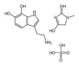 3-(2-aminoethyl)-1H-indole-6,7-diol,hydrogen sulfate,(3-methyl-5-oxo-4H-imidazol-2-yl)azanium结构式