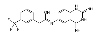 N-(2,4-diaminoquinazolin-6-yl)-2-[3-(trifluoromethyl)phenyl]acetamide结构式