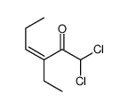 1,1-dichloro-3-ethylhex-3-en-2-one结构式