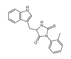 5-indol-3-ylmethyl-2-thioxo-3-o-tolyl-imidazolidin-4-one Structure