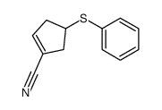 4-phenylsulfanylcyclopentene-1-carbonitrile Structure