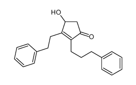 4-hydroxy-3-(2-phenylethyl)-2-(3-phenylpropyl)cyclopent-2-en-1-one Structure