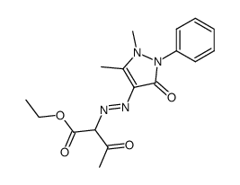 ethyl 1-phenyl-2,3-dimethyl-5-pyrazolone-4-azoacetoacetate Structure